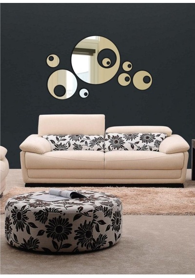 M3 Decorium Eyes Daireler Dekoratif Ayna Gümüş