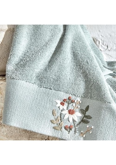 Home Comfort Touch Nakışlı%100 Pamuk Havlu Mint 30x50 Cm Açik Gri