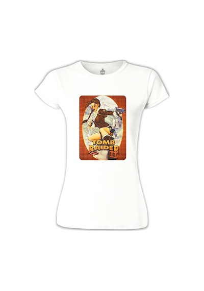 Tobb Raider - Lara Croft Beyaz Kadın Tshirt 001
