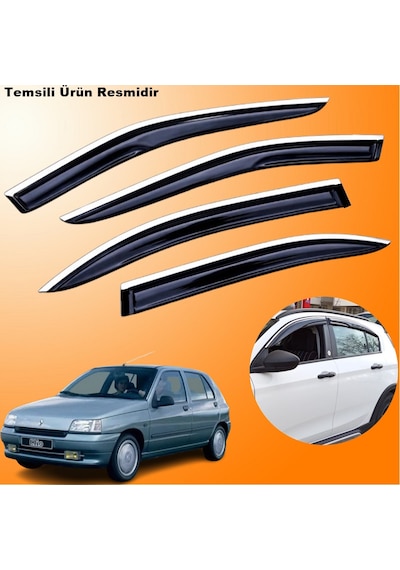 Renault Clio 1 Krom Cam Rüzgarlığı Abs Nikelaj Kromlu Mügen Cam Rüzgarlığı Tüm Kasalar 4 Parça