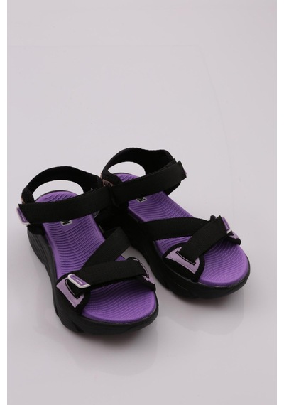 Dgn 0148 Kadin Sandalet 0148-2265-R1619 Lila - Siyah