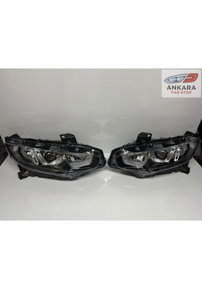 Honda Civic Fc5 2016 - 2021 Ön Far Lambası Sağ - Sol Takım Ledsiz Tip Toplam 2 Far
