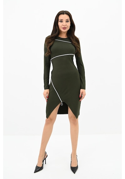 Koza Butik Kadın Fermuar Dekolteli Mini Elbise 5199-24 001