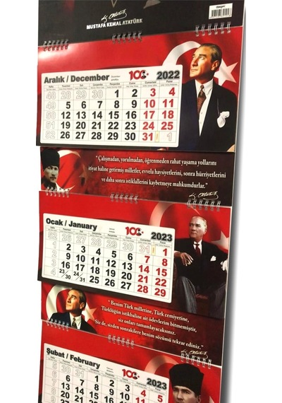 Cumhuriyetimizin 100.yılı Özel Atatürk Ajanda 17x24 Ve Duvar Takvimi Karışık