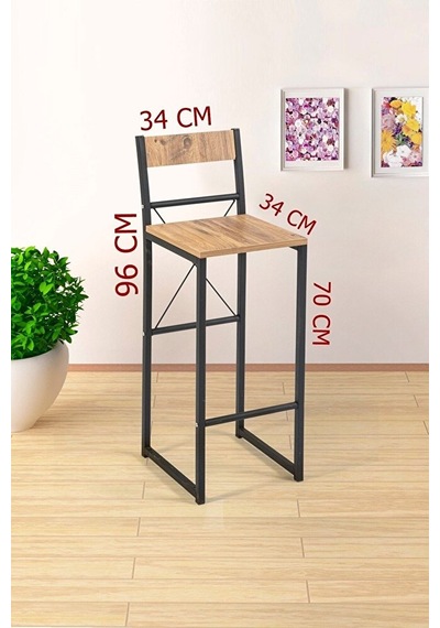Retohome Good 100/45 Bar Masası /yemek Masası Takımı 1651 Ahşap - Siyah