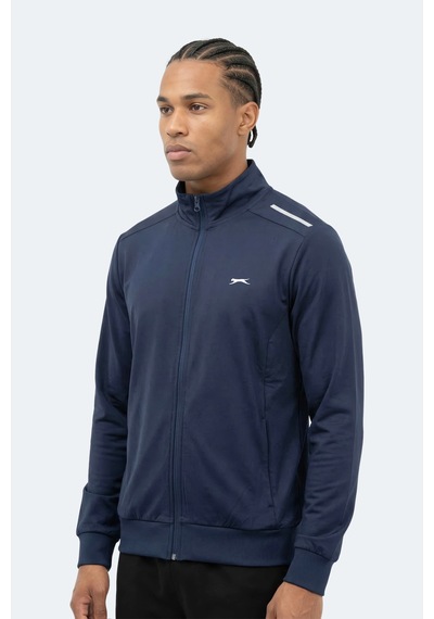 Slazenger Revolver Erkek Fermuarlı Dik Yaka Cepli Lacivert Sweatshırt