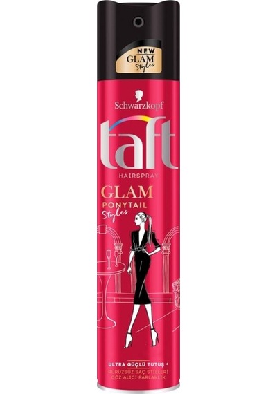 Taft Glam Ponytail Pürüzsüz Stiller Ultra Güçlü Tutuş Saç Spreyi 250 ML