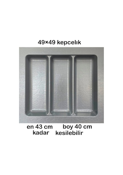 Çekmece Içi Kaşıklık Ve Kepçelik Düzenleyici 2'li Takım 49x49 Cm 43x40 Cm Kadar Kesilebilir Grı