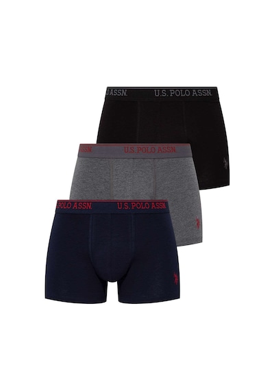 U.S. Polo Assn. Erkek Siyah - Antrasit - Lacivert 3 Lü Boxer 80097 Gri