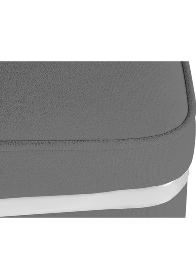 Zengo Silver Twin Line Kare Puf -gri Kumaş, Dekoratif Makyaj Masası Pufu-modern Style