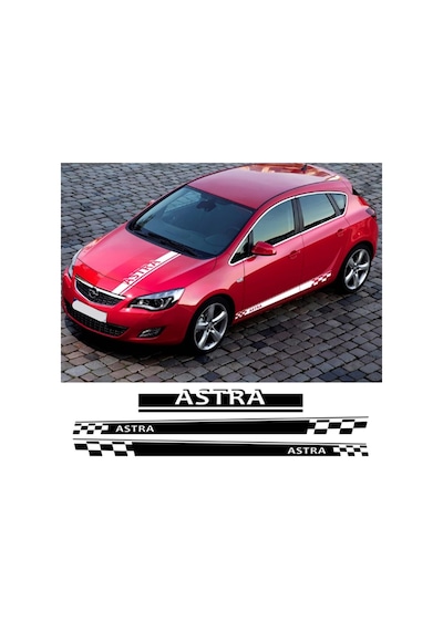 Opel Astra Yan Kapı Ve Ön Kaput Sticker Etiket Modeli