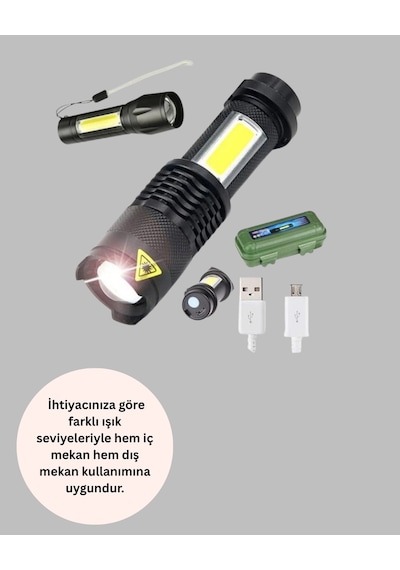 Mey İthalat Suya Dayanıklı 4 Modlu Mini Led El Feneri