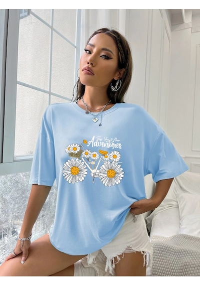 Uyguntarz Adventures Baskılı Tasarım Tshirt Bebe Mavisi