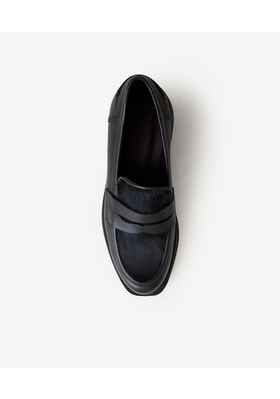 Yargıcı Tay Tüylü Deri Loafer 26kkay4051x 001 Siyah