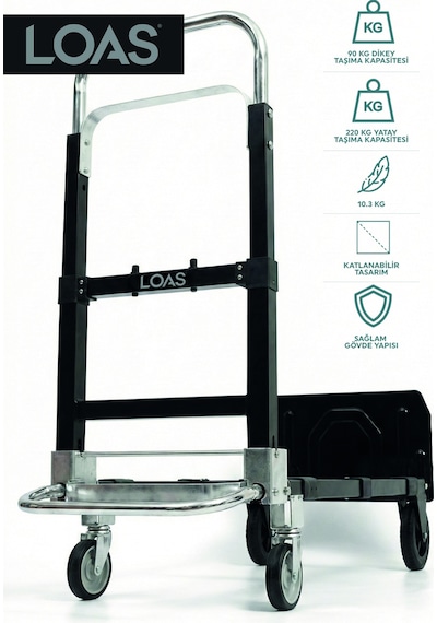 Loas Lskta220 Yatay 220kg/dikey 90kg Katlanır Paket Taşıma Arabası