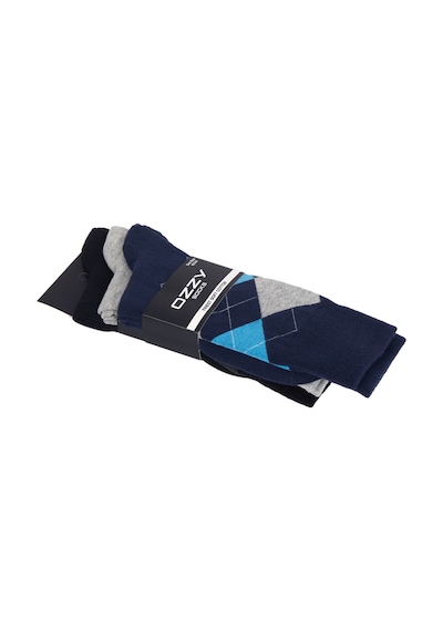 Ozzy Socks 3 Çift Dikişsiz Erkek Penye Pamuklu 4 Mevsim Çorap Lacivert