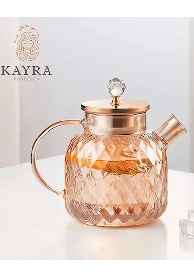 Kabartmalı Borosilikat Cam Demlik 1000ml Royaleks-cm-2006 Diğer