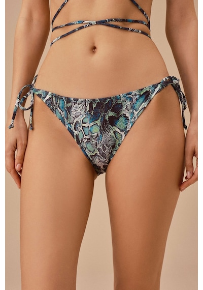 Suwen Green Snake İnce Bağcıklı Bikini Alt Sb259911322d1322 Yeşil Yılan Desenli