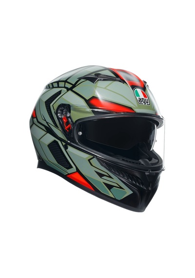 Agv Kask K3 Mplk Decept Matt Blk Green Red Kask Renkli