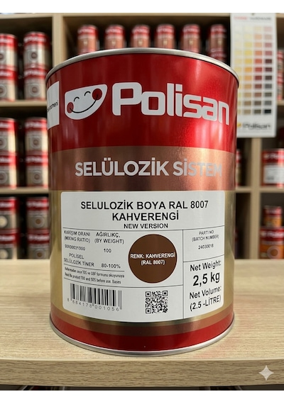 Selülozik Boya Kahverengi Yeni Versiyon Ral 8007 2.5 -litre 2,5 Kg