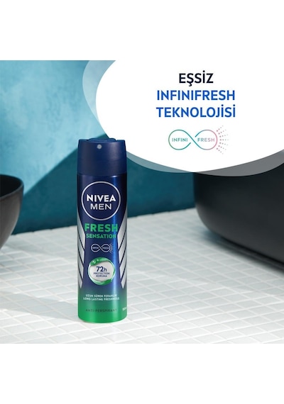Nivea Fresh Sensation Kadın Ve Erkek Sprey Deodorant 150 Ml,72 Saat perspirant Koruma,uzun Süren Ferahlık X2
