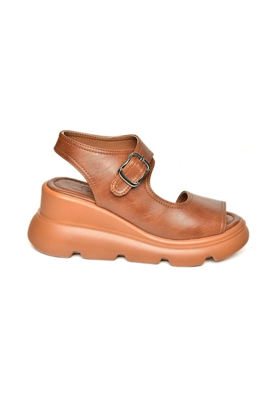 Fox Shoes U312252209 Taba Kalın Tabanlı Kadın Sandalet Taba-suni Deri Taba