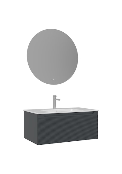 Orka Olbia 80 Cm Mat Antrasit Banyo Dolabı Takımı Beyaz Orka Olbia 80 Cm Mat Antrasit Banyo Dolabı Takımı Beyaz