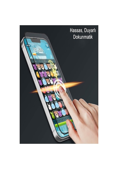 Apple iPhone 15 Pro Max Uyumlu Anti Static Toz Tutmaz Çerçeveli Ekran Koruyucu