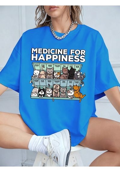 Noıssey Urban Pop Graphic Kadın Tişört Koleksiyonukod 5233 Bebe Mavi