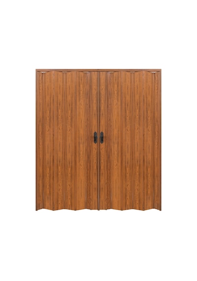 Faran Dekorasyon 170 x 215 Ceviz Renk Camsız Çift Açılım Pvc Akordiyon Kapı  - FRNAKMODEL-0-150