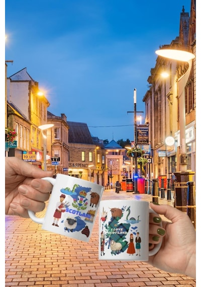 İskoçya Kupa Bardak 2 Adet Seyahat Hatıra Scotland Mug