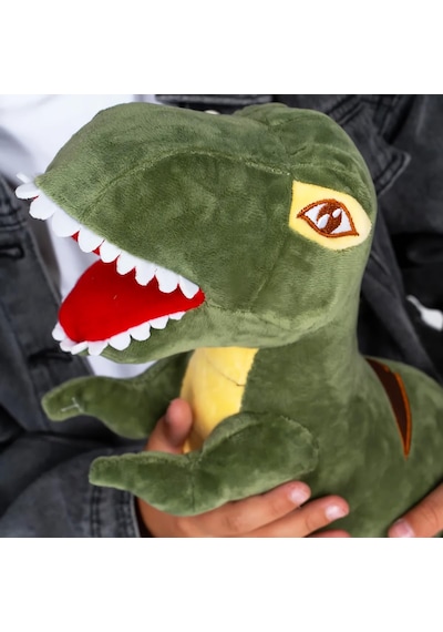 İthal Soft Kumaş Xl Boy Dinozor Tyrannosaurus T-rex Figür Peluş Oyuncak Uyku & Oyun Arkadaşı 55 Cm. Yeşil