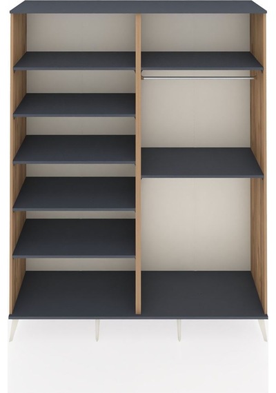 Hyperion Gardrop 7 Raflı 2 Askılı 176x44x221 Çam-antrasit Antrasit Hyperion Gardrop 7 Raflı 2 Askılı 176x44x221 Çam-antrasit Antrasit