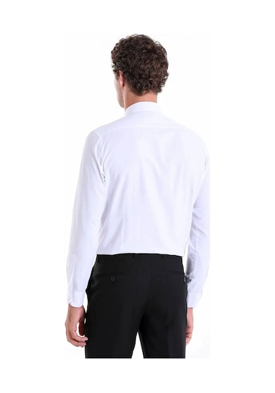 Bawcompany Slimfit Dar Kesim Düz Takım Elbise Gömleği Beyaz