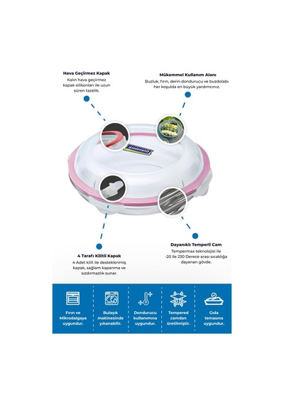 Ayrex Primanova Glasslock Yuv Plus Cam Saklama Kabı 800ml Genel