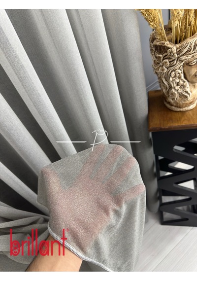 Tül Perde Brillant Marka Bambu Glover Degrade Renk Geçişli Gri Renk Lüx Armür GRİ