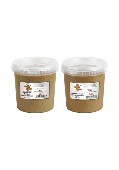 Adress Fındık Şekersiz Fındık Ezmesi 1 KG +  Şekersiz Yer Fıstığı Ezmesi 1 KG