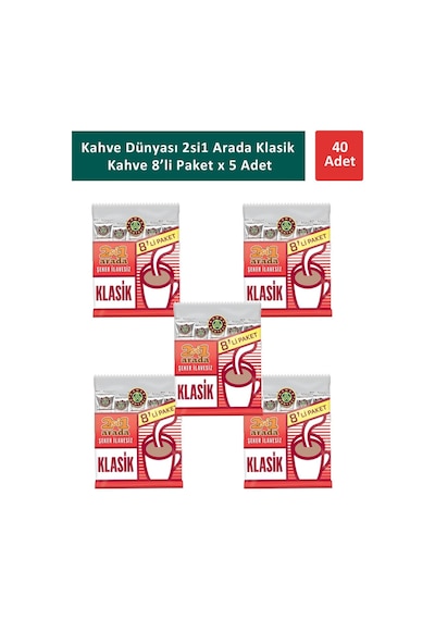 Kahve Dünyası 2si1 Arada Klasik Kahve 5'li 8 x 12 G