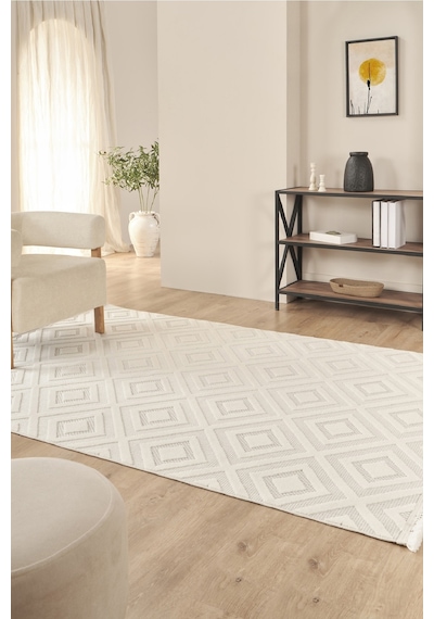Kaşmir Halı İskandinav Jens Salon Mutfak Halısı Yolluk Bej