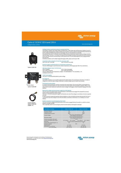 Victron Cyrix-ct 12-24-230 Amper Akıllı Akü Birleştirici Cyr010230010