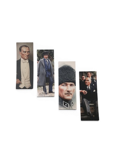 Atatürk 4'lü Kitap Ayracı Kalın Geniş Kesim 350 Gr Hediyelik No:1