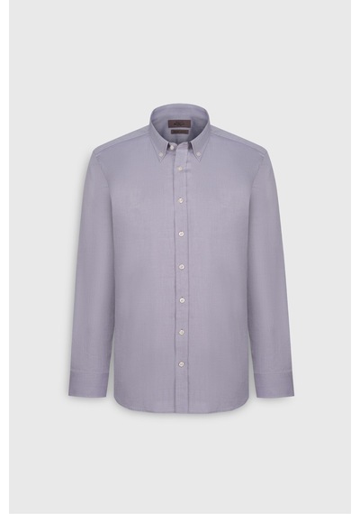 Erkek Sıyah %100 Pamuk Slim Fit Dar Kesim Düğmeli Yaka Oxford Gömlek Siyah