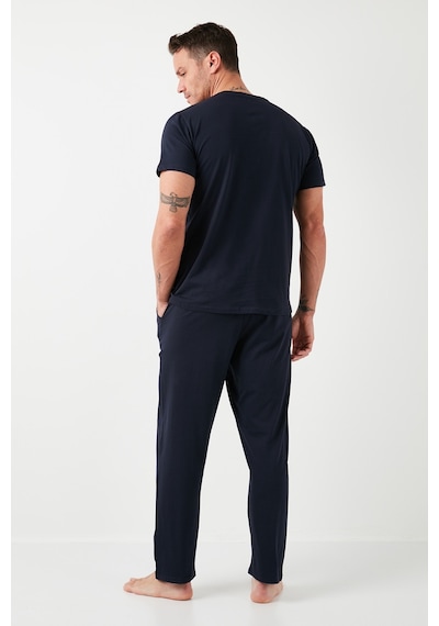 Buratti Pamuklu Beli Lastikli Regular Fit Kısa Kollu Erkek Pijama Takımı 6572009 Lacivert