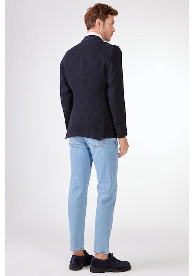 Dufy Lacivert Mono Yaka Slim Fit Erkek Ceket Lacivert