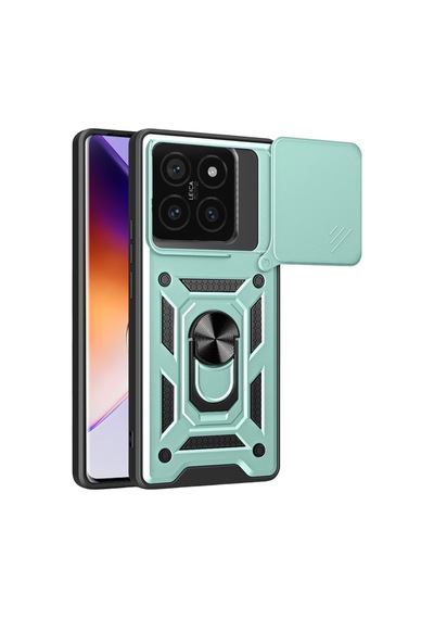 Mi 14t Pro Kılıf Pars Lens Yüzüklü Silikon - Yeşil Bz8683140854034