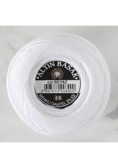 Abarta Altınbaşak Klasik Renkli Dantel Ipi -no:50 20 Gr 1 Adet- Beyaz