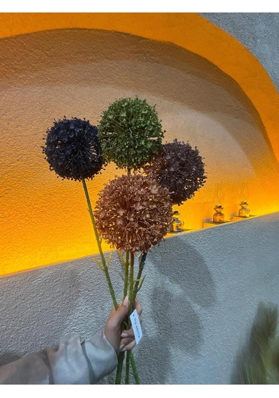Ekodoğa Yapay Allium Çiçek, 4 Adet, 70 Cm, Çok Renkli