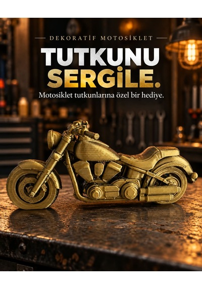 Çift Renk Dekoratif Motosiklet Figürü Masaüstü Süs