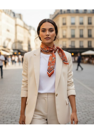 Orange Blossom Desen 70 70cm Bandana/fular Çok Renkli