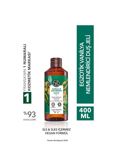 Yves Rocher Duş Jeli - Nemlendirici Egzotik Vanilya -sls,sles İçermez,vegan-400ml Diğer